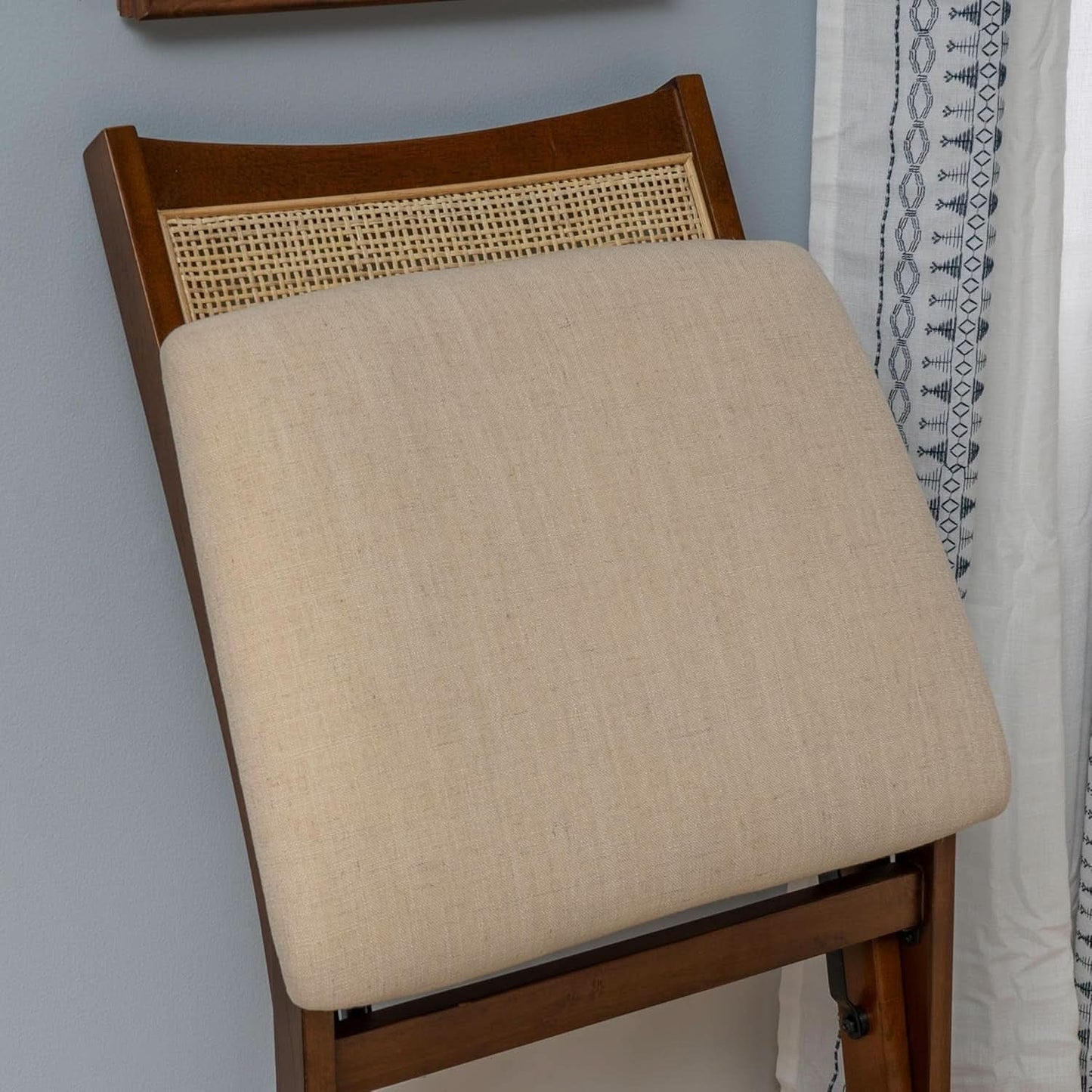 Kasi Brown Natural Rattan Cane Foldable Dining Side Chair