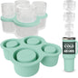 4-Ring Silicone Ice Cube Tray for Stanley Cup with Lid and Metal Reusable Straws - Stanley Ice Mold - Stanley Cup Ice Mold - Stanley Cup Ice Cube Mold for 14-40 oz Tumbler Whiskey Cocktails Drinks