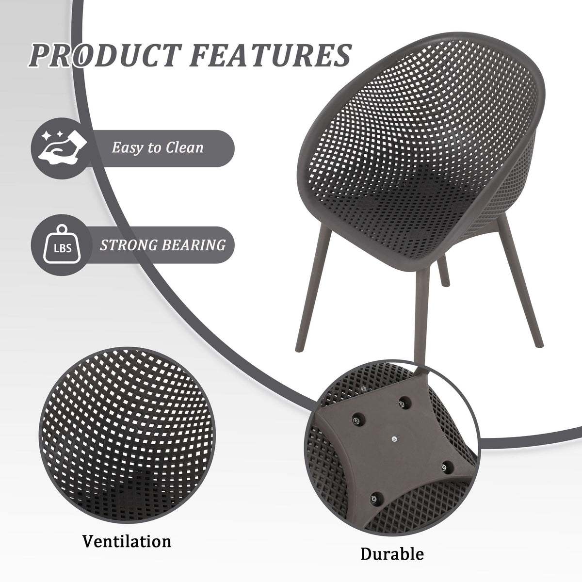 Modern Lounge Chair Set With Round Table