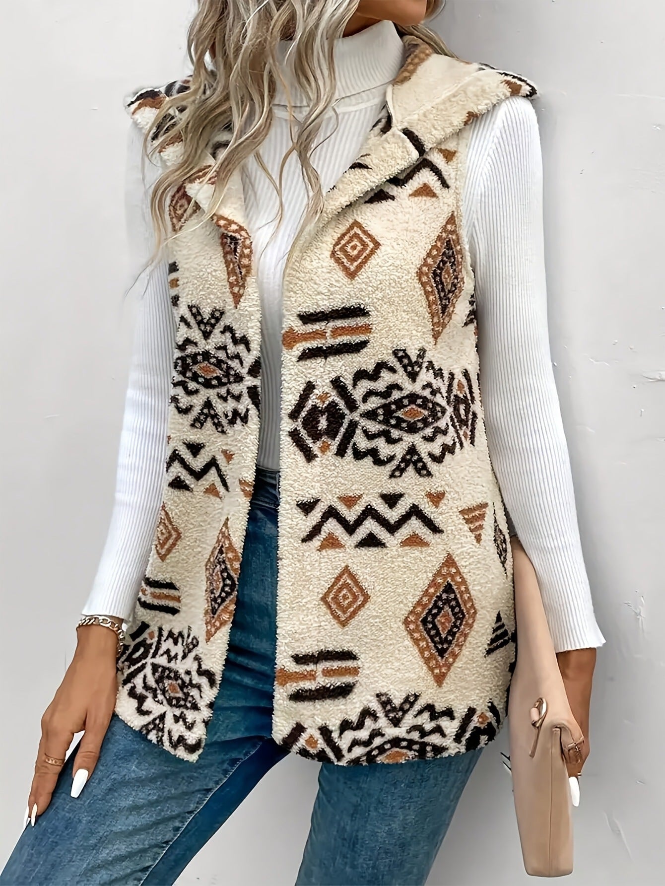 Women's Double-sided Printed Hooded Vest