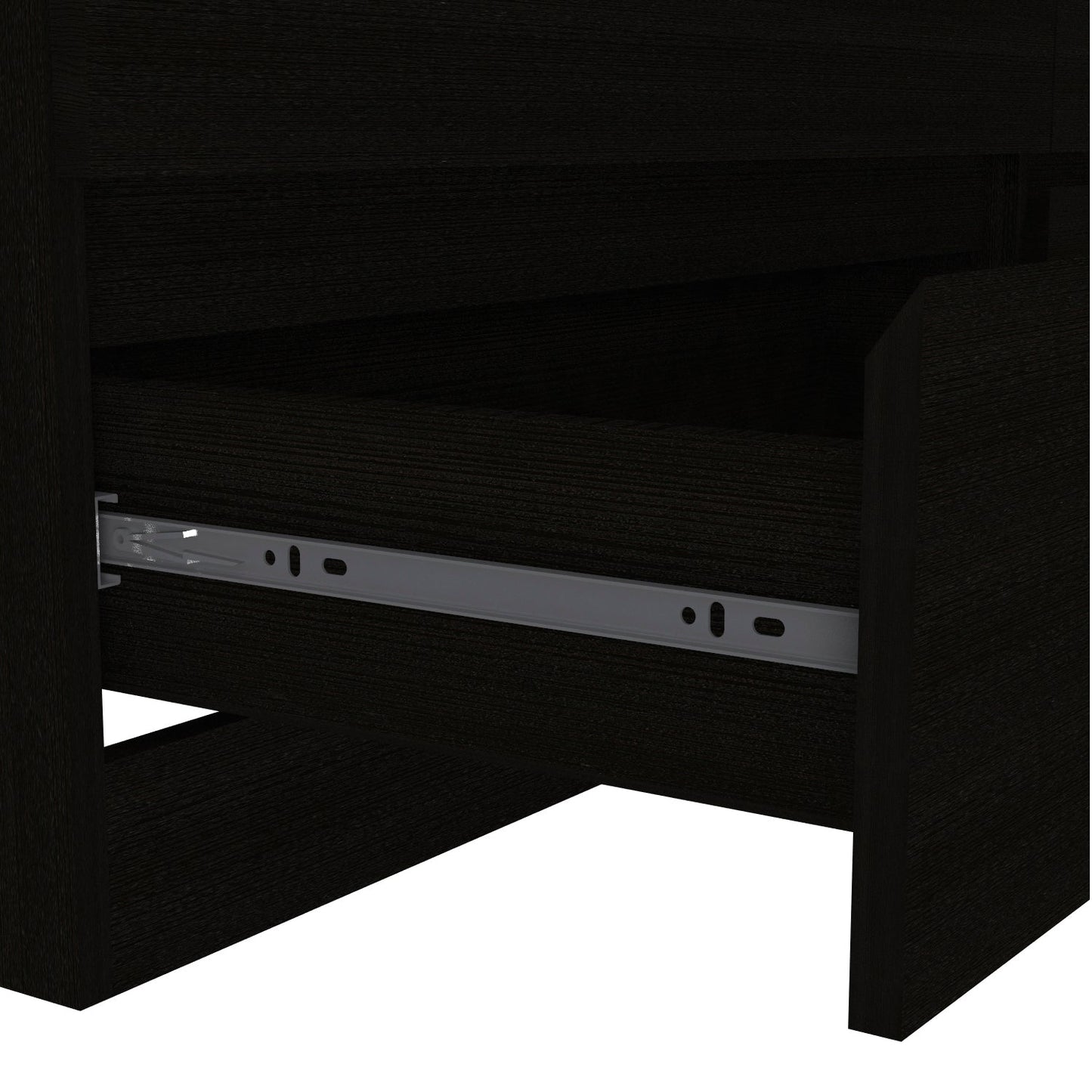 Dresser Minimalist 6-Drawer Wenge Particle Board Melamine Metal Legs 60.4 In