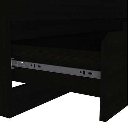Dresser Minimalist 6-Drawer Wenge Particle Board Melamine Metal Legs 60.4 In