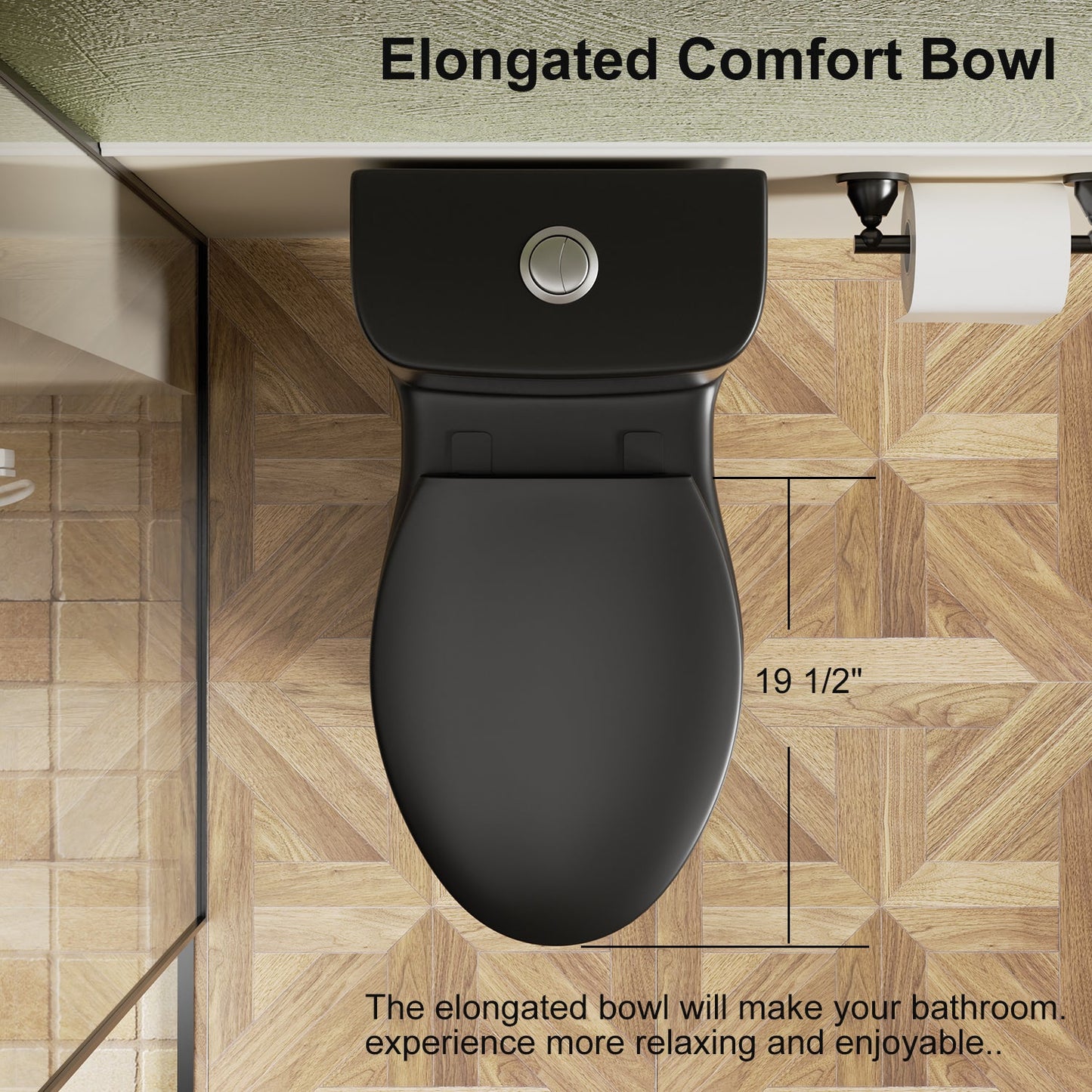 1.1/1.6 GPF Tornado Flush One-Piece Toilet with Comfort Chair Seat ADA Height...
