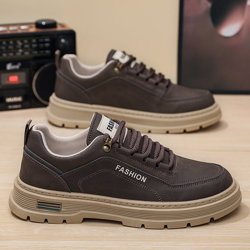 Breathable Summer Men's Skate Shoes, Thick Sole Sports Casual Flat Trendy Sneakers