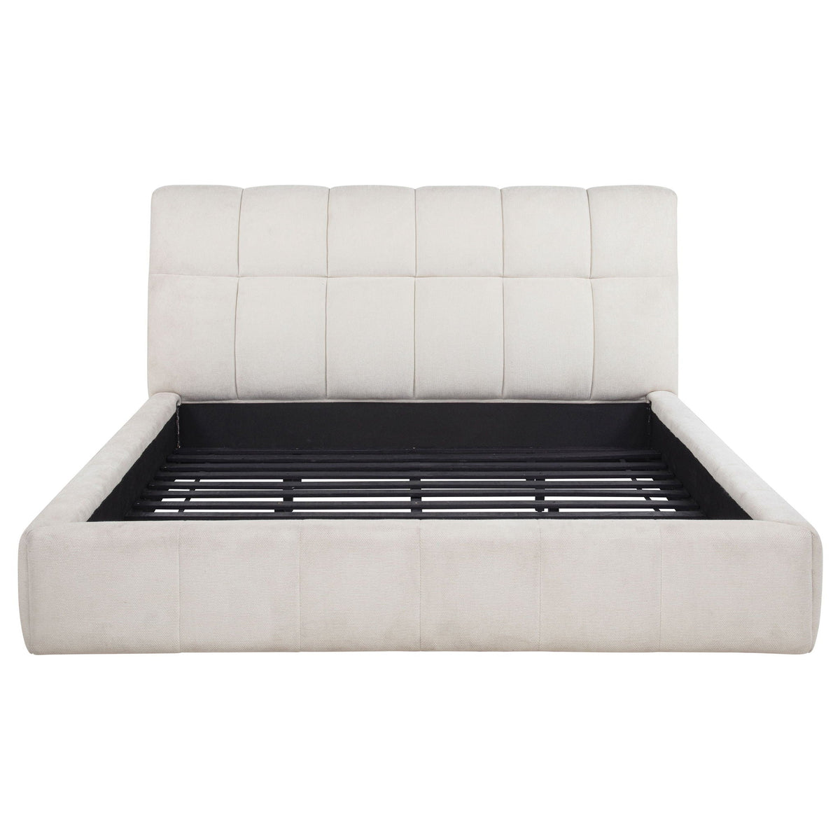 Nollet 48-inch Upholstered California King Platform Bed Cream