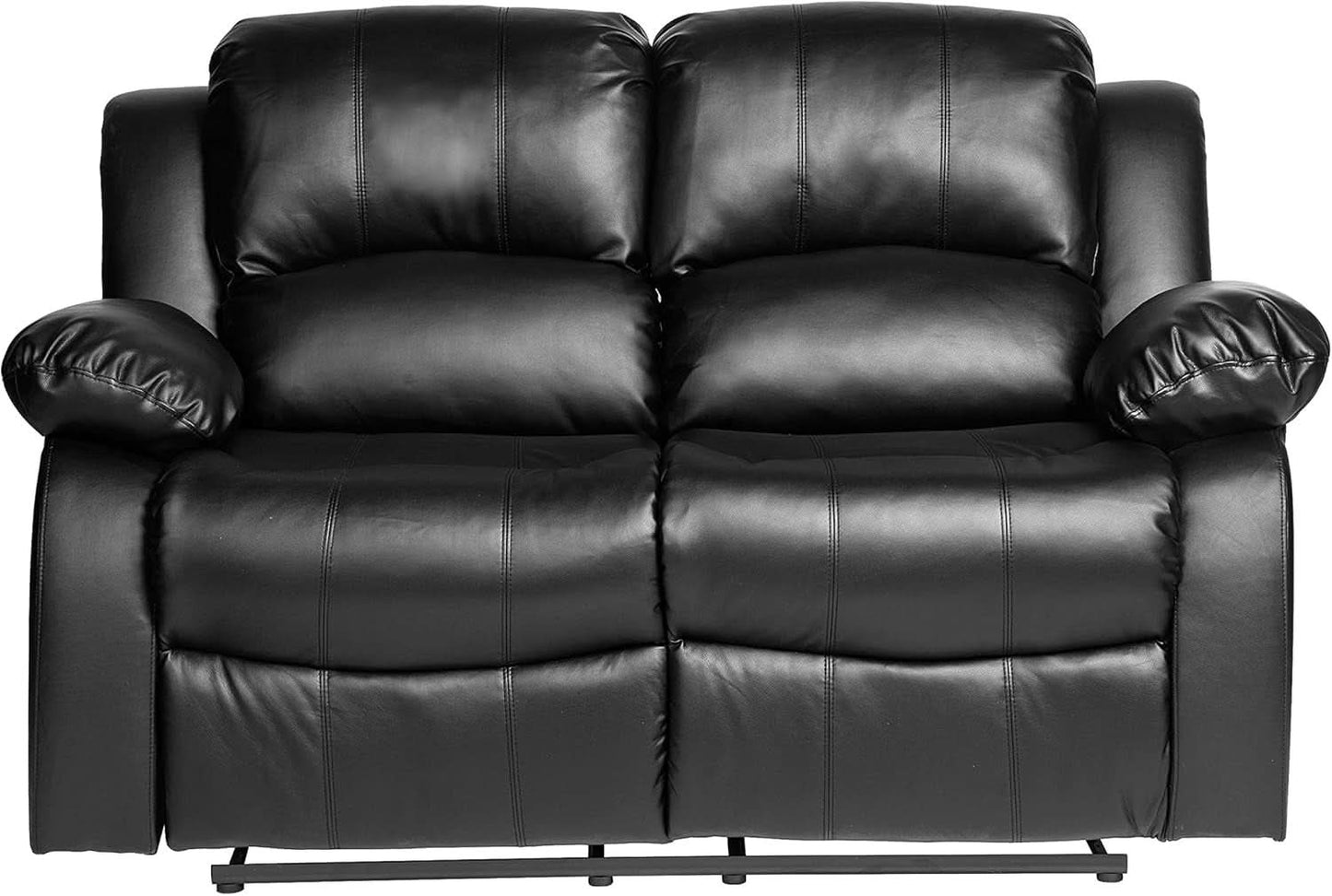 62.5 Inch Black Wall Hugger Recliner Loveseat Modern
