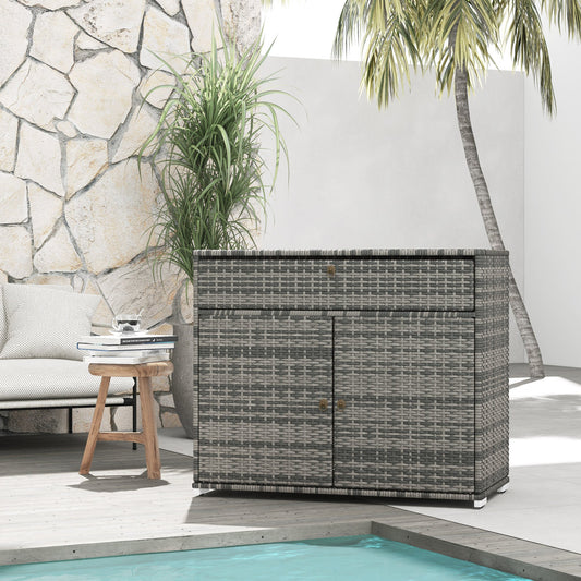 Outdoor Towel Rack and Pool Toy Cabinet, Hot Tub Accessory Storage, Freestanding
