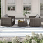 Outdoor Sofa Set Wicker Rattan Aluminum Gray 3 Piece Assembled
