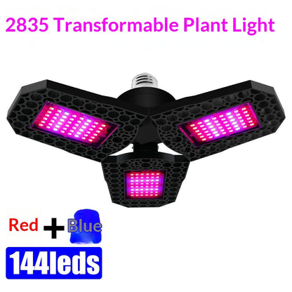Red And Blue Spectrum Tri-Fold Plant Grow Light