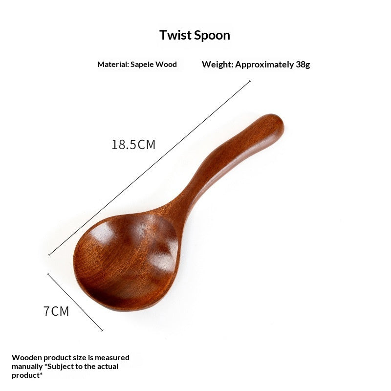Japanese-style Household Tableware Wooden Soup Spoon