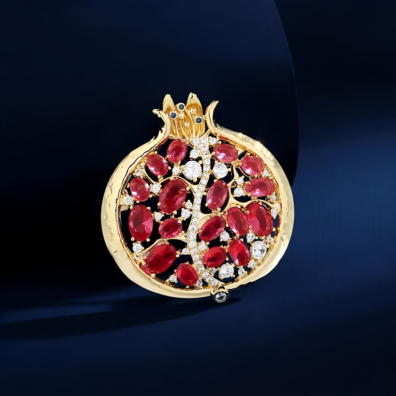 Creative Red Pomegranate Corsage Brooch Fashionable Pin