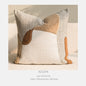 Wabi-sabi-style Cushion In Coffee And Off-white Cotton-linen Throw Pillow