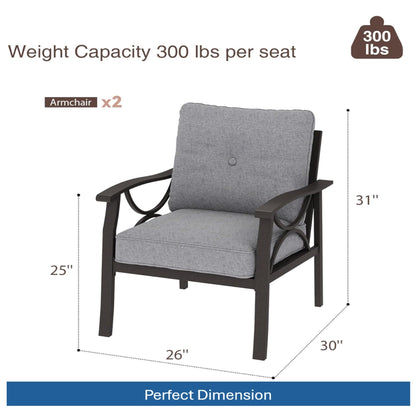 Outdoor Patio Set Steel 8 Piece Seats 9 Khaki Gray