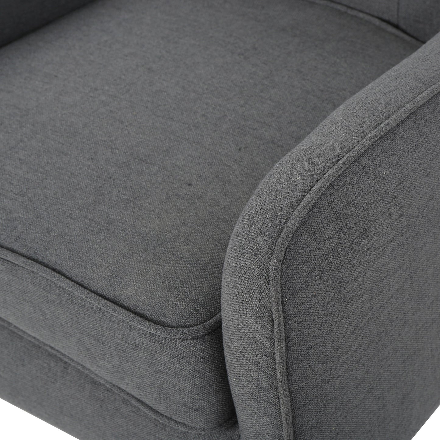 Accent Chair Mid-Century Charcoal Fabric Tufted Back Wood Legs 25x30x31 In