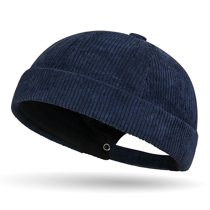 Spring Autumn And Winter Solid-Color Coarse-Woven Corduroy Bucket Hat