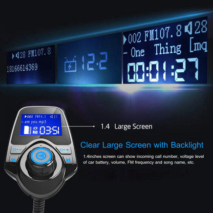 iMounTek Car Wireless FM Transmitter Fast USB Charge Hands-free Call Car MP3 Player AUX Input