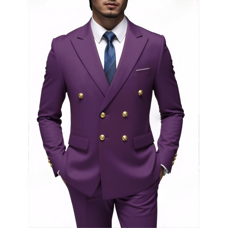 Mens Double-Breasted Fashionable Casual Blazer