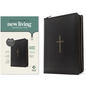 NLT Compact Giant Print Zipper Bible, Filament Enabled (Leatherlike, Black Cross, Red Letter) - Imitation Leather