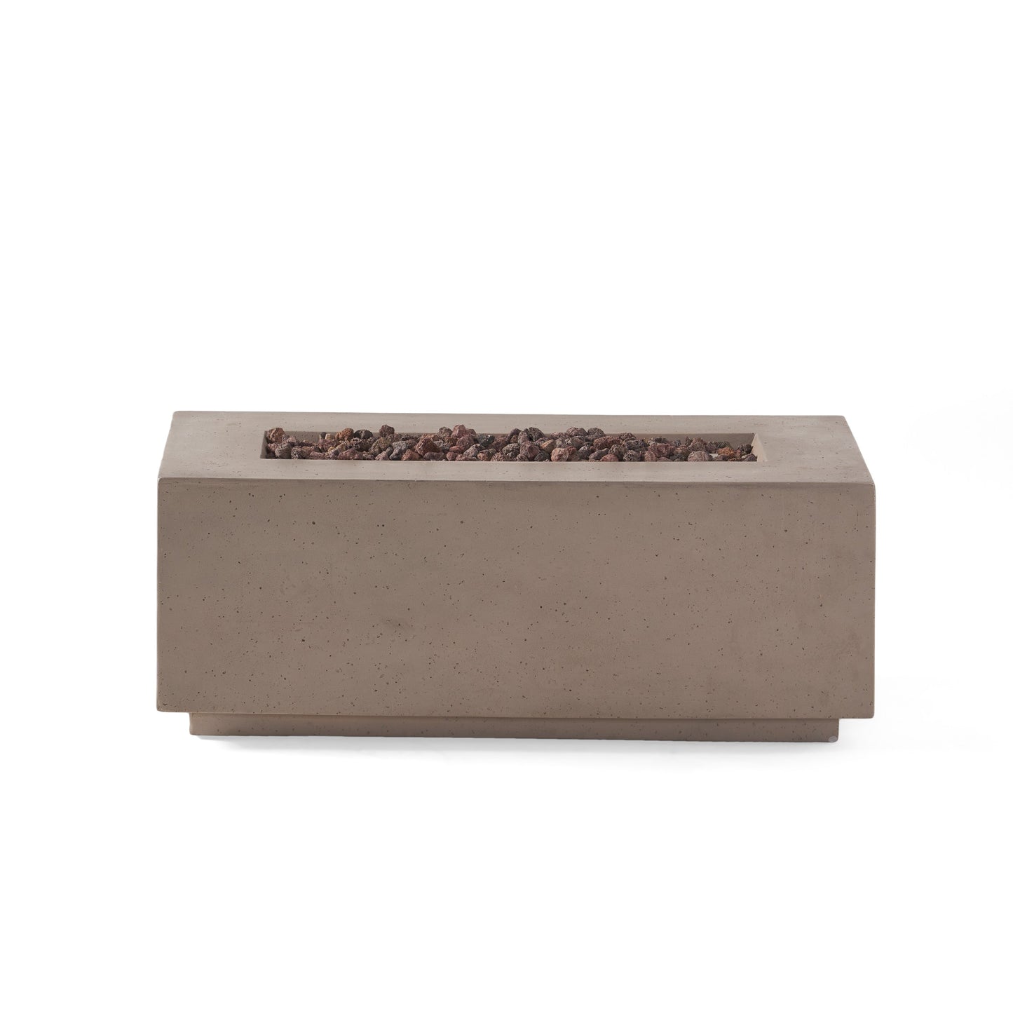 Modern 40 Inch Outdoor Rectangular MGO Fire Pit 40000 BTU, Dark Grey