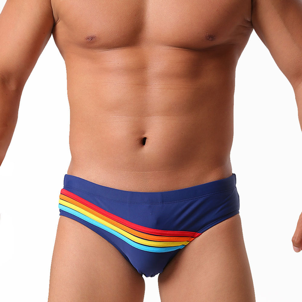 Triangular Three-dimensional Rainbow Swim Trunks Simple Stylish And Form-fitting