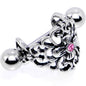 16G 1/2 Pink Gem Filigree Floral Cuff Cartilage Earring