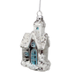 Glass Snowy Church Ornament -
