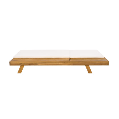 Outdoor Chaise Lounge Acacia Wood 79" 4-Position