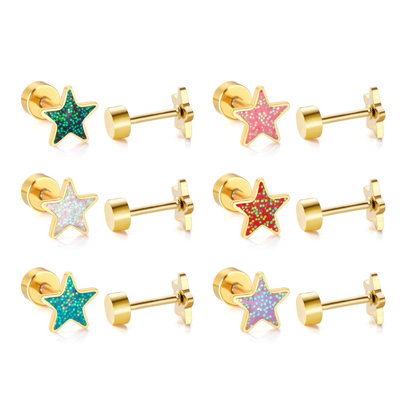 Cute And Sweet Crown-flower Earrings Stainless Steel Stud Earrings