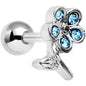 16G 1/4 Aqua Gem Petal Flower Right Ear Cartilage Earring