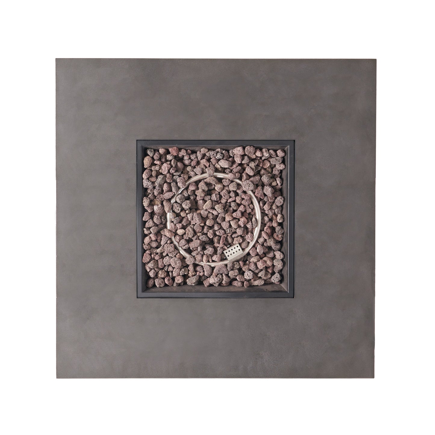 Modern SQUARE Iron Fire Pit 50,000 BTU Stone Gray Finish 39-Inch