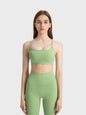 Millennia Crisscross Back Scoop Neck Active Cami with Detachable Chest Pads