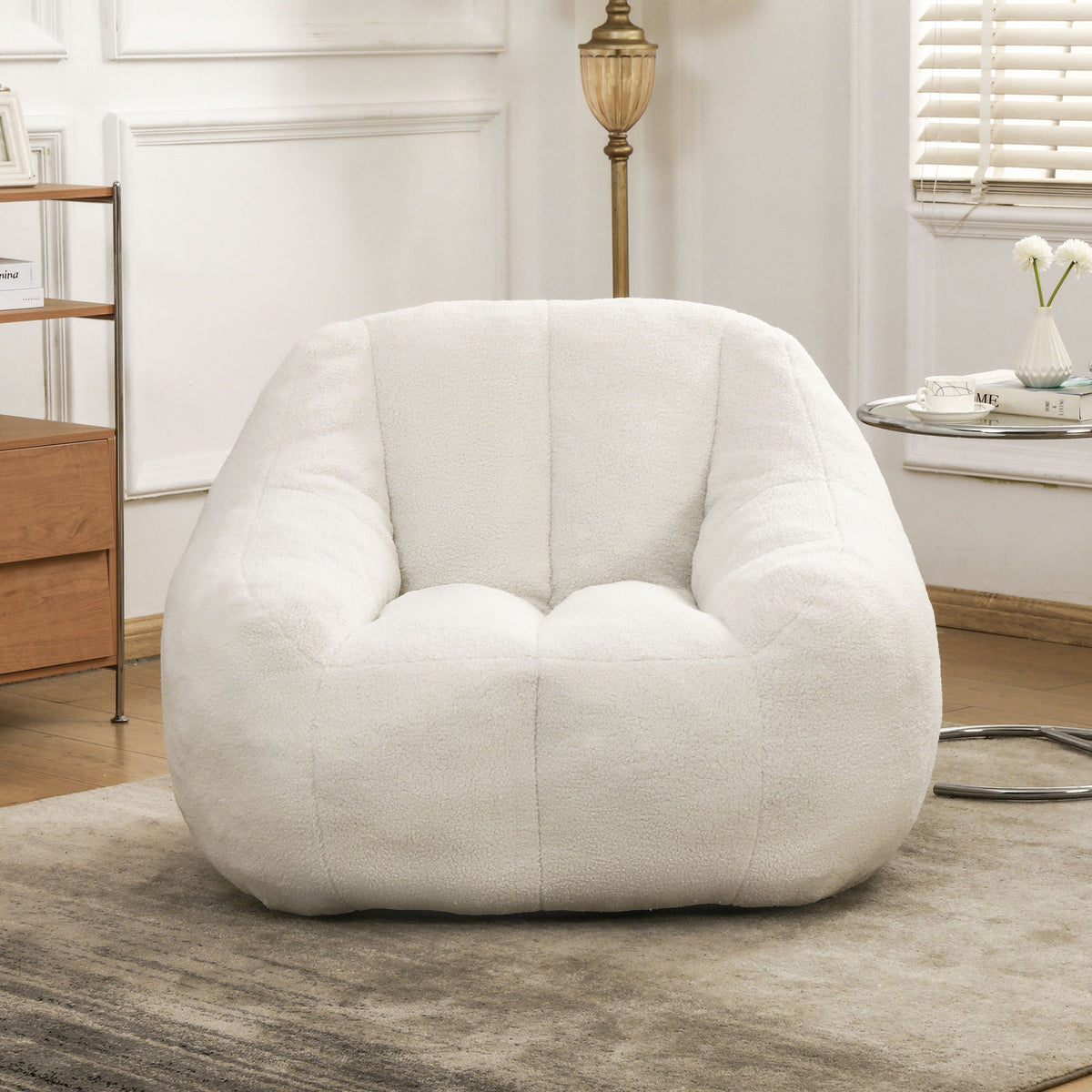 Comfy Bean Bag Chair With Memory Foam Filler, Tufted Soft