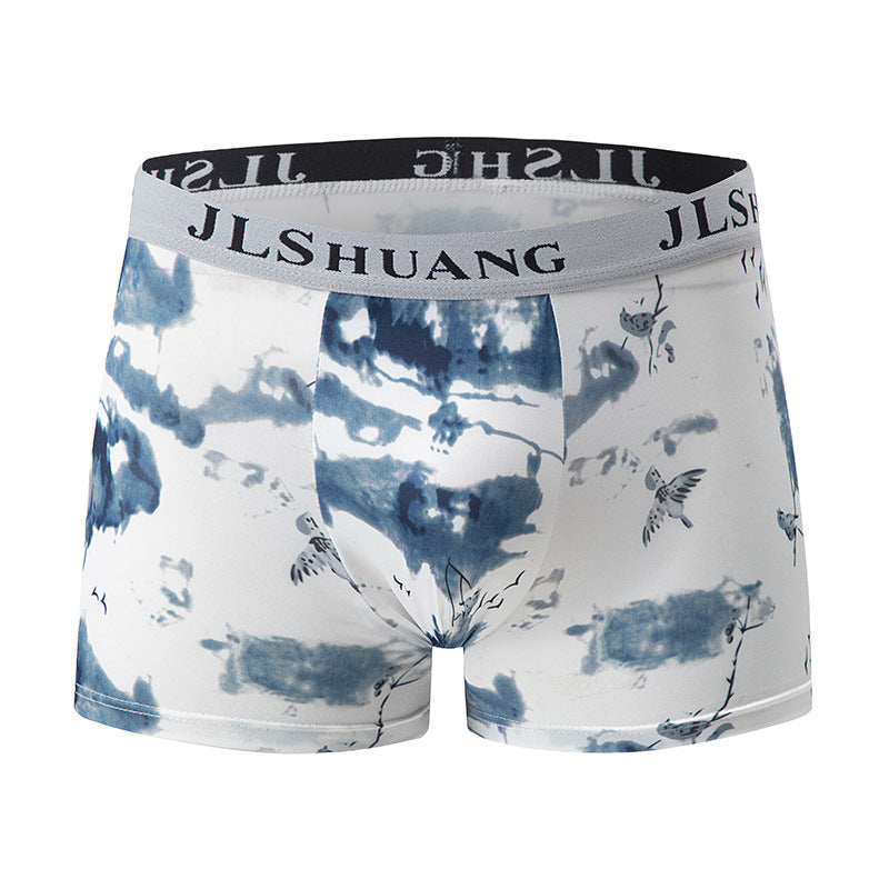4-Pack Mens Fashionable Boxer Briefs With Floral Print