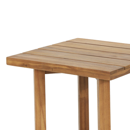 Outdoor Chair Set Acacia Wood Rope Beige Cushion Table