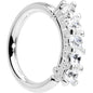 16G 5/16 Clear CZ Quintet Seamless Circular Ring