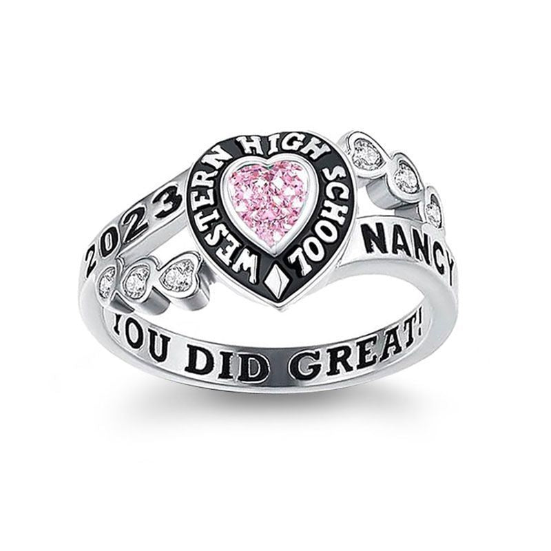 December Birthstone Engraved Ring