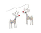 AB Crystal Studded Silver Rudolphs Earrings