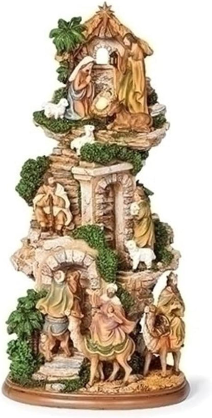 Stable with Stairs Nativity Scene