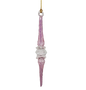 Outer Swirl Icicle Glass Ornaments - Pink - Clear Center