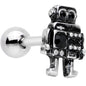 16G 1/4 Steampunk Ratchet Robot Cartilage Tragus Earring