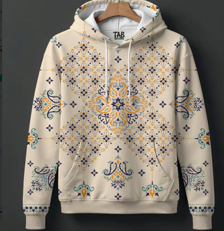 Mens Casual Hooded Long-sleeve Sweatshirt