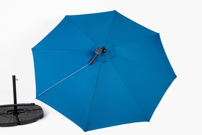 10ft Solar LED Offset Hanging Market Patio Umbrella  ( Dark blue)(No Base)