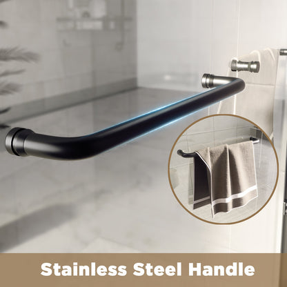Modern Matte Black Aluminum Frame Double Sliding Shower Door, 56-60in x 72in