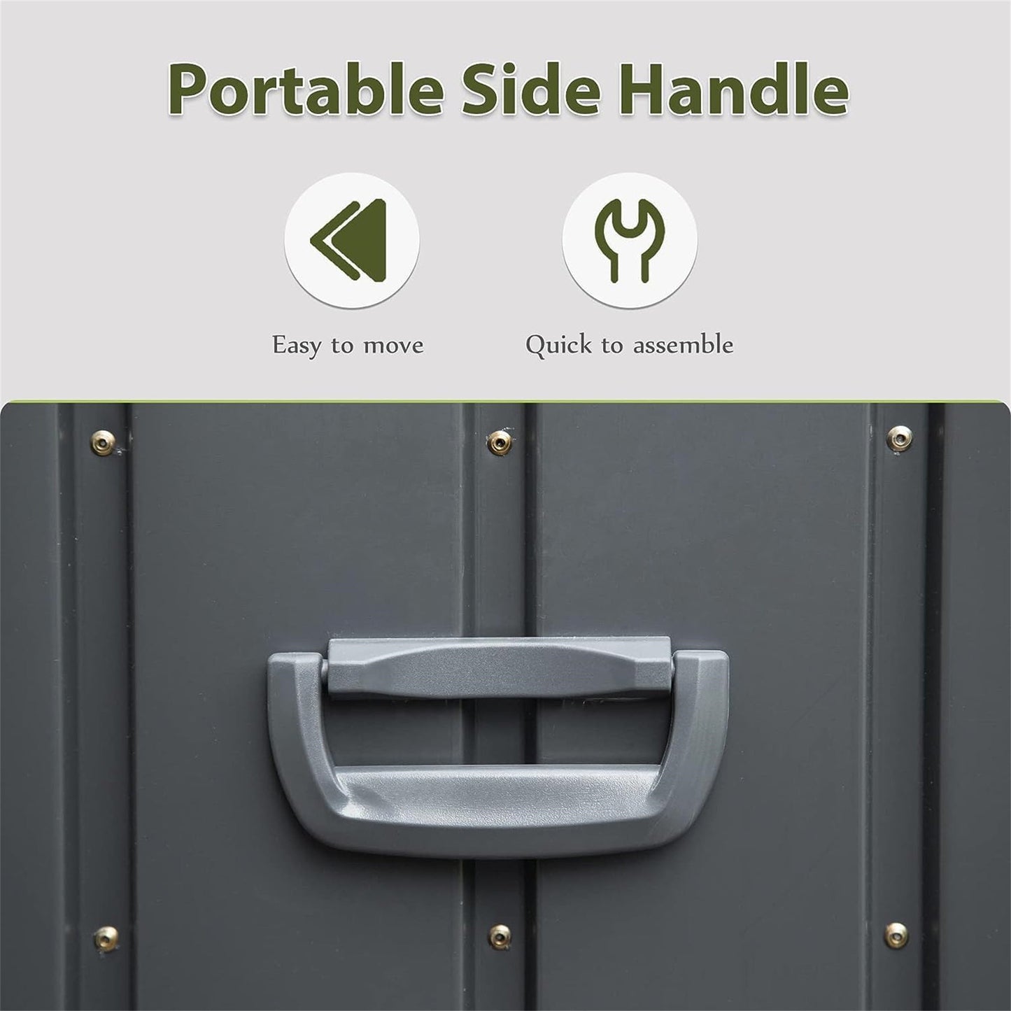 Outdoor Storage Box Steel Dark Gray Lockable 150 Gallon 660 LB Capacity