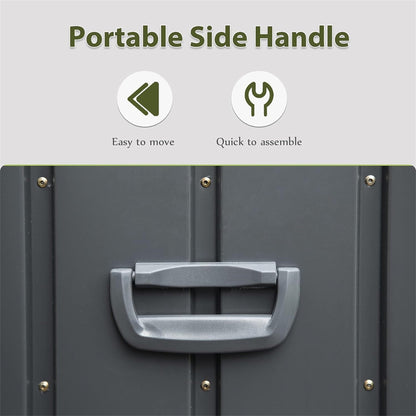 Outdoor Storage Box Steel Dark Gray Lockable 150 Gallon 660 LB Capacity