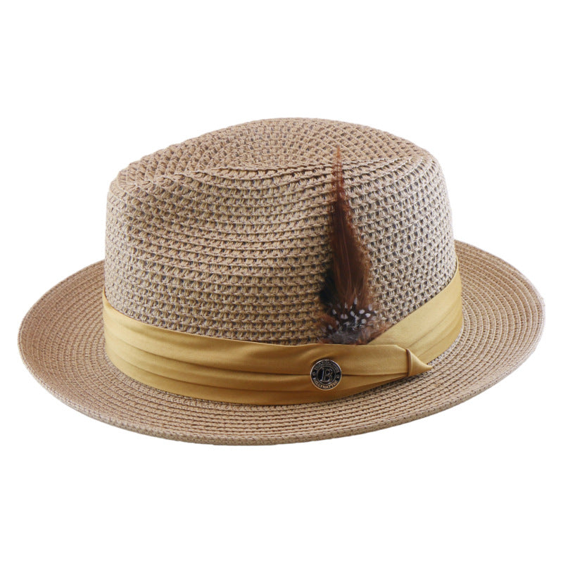 Spring Summer New Arrival Mens And Womens Seaside Beach Holiday Flat-Brim Straw Hat