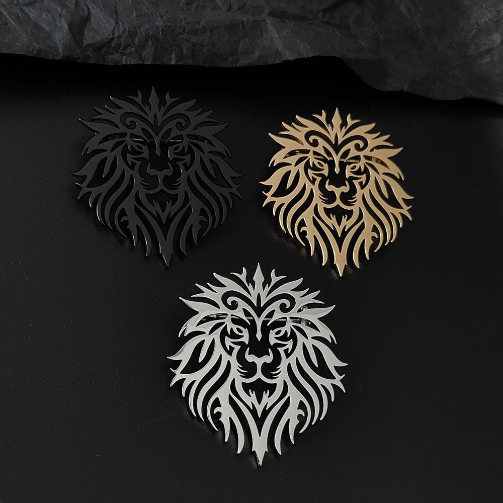 Retro Hollowed-Out Lion Brooch Accessory