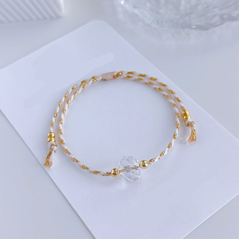 Shell Crystal Green Rice-bead Multi-layer Stacked Bracelet For Women