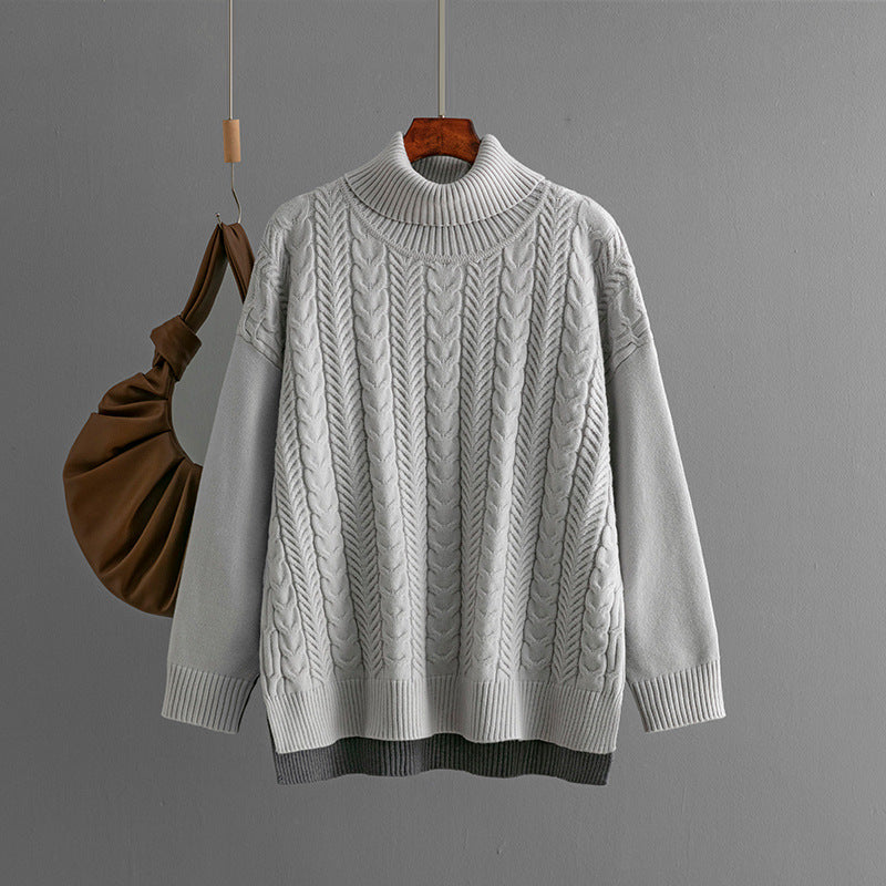 Two-tone Patchwork Jacquard Loose  Western-style Slimming Top For Women