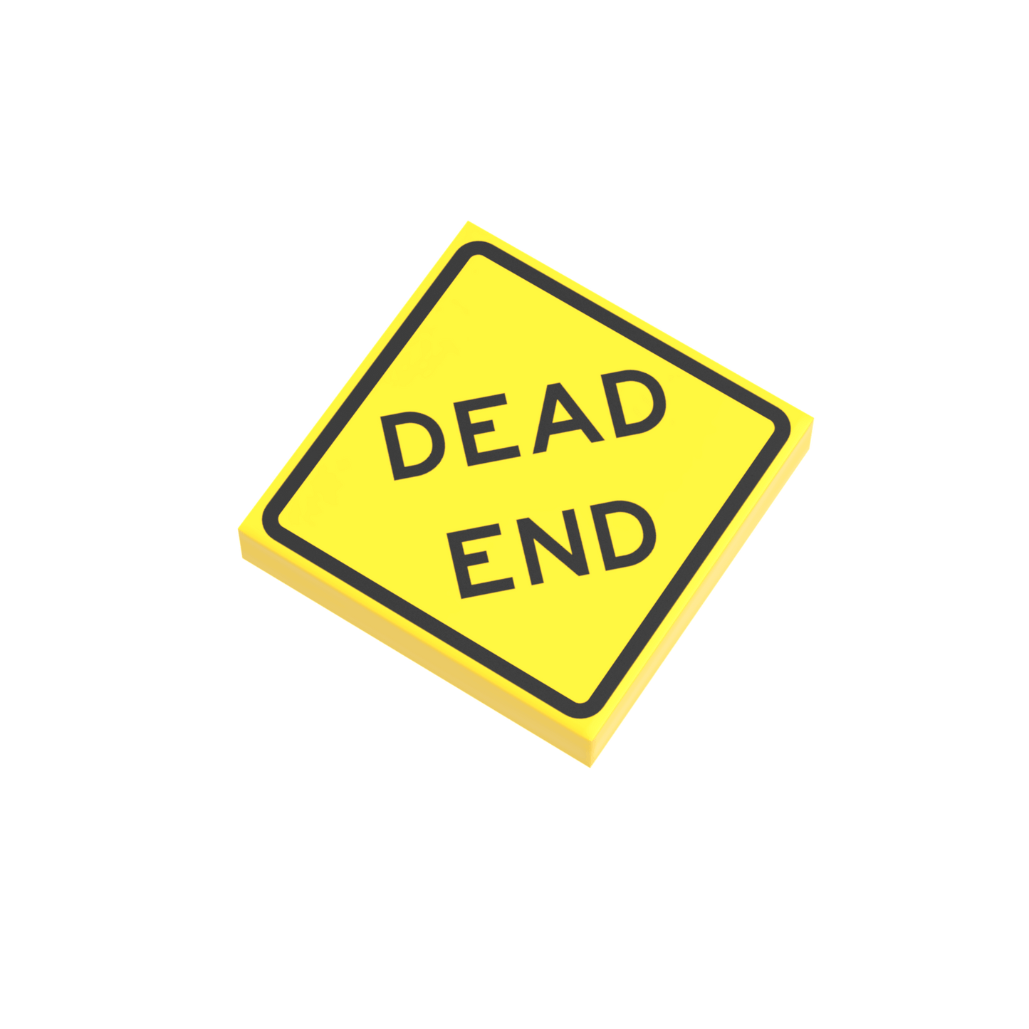 Dead End Street Sign - Custom Printed 2x2 Tile - Made Using a LEGO® Part
